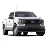 White Ford half-ton pickup truck with 2-wheel drive and an extended cab