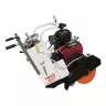 White and black and red Diamond self-propelled concrete street saw gas powered