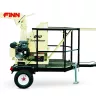 Beige and black FinnCorp straw blower gas powered