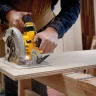 Dewalt DCS570P1 circular saw in action front view