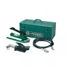 Green and black Greenlee Hydraulic Cable Bender With Foot Pump, Hose Unit and Storage Box
