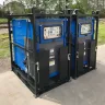 Blue Resistive Portable Load Banks on a jobsite