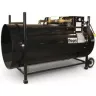 black cylindrical propane natural gas heater on wheels