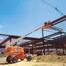 Straight Boom Lift in Construction Site
