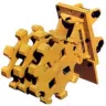 yellow compaction wheel attachment for backhoe