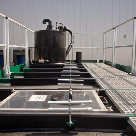 Gas scrubber on top of Double Wall Poly Tank
